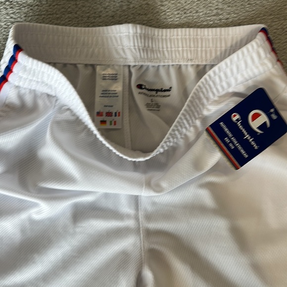 Boys Champion white mesh shorts with red/blue trim. Youth size L - Picture 2 of 2